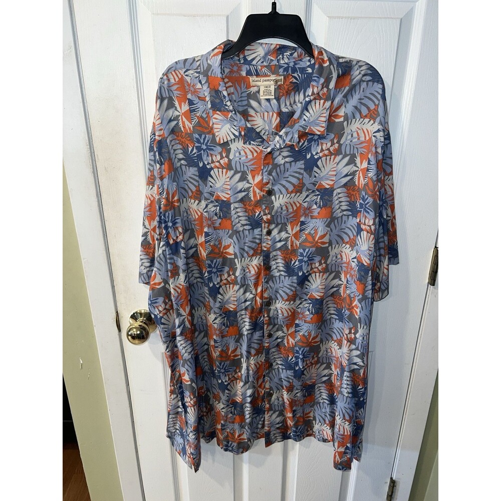 Island Passport Hawaiian Shirt Mens 3XLT Button Front Rayon Resort Vacation New - Picture 8 of 9